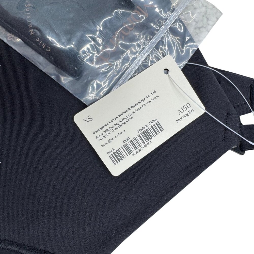 NEW Momanda Black Nursing Bra, Size XS NWT - Picture 3 of 4
